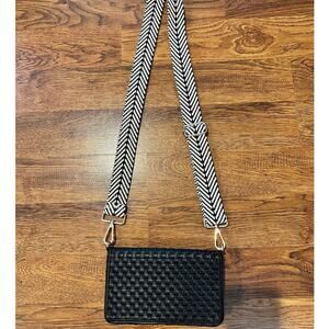 Joy Susan Crossbody Purse with Detachable Strap in Black and Cream